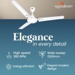 RR Signature 1200 MM Ceiling Fan For Home | High Speed & High Air Flow | High Energy Efficient | 2 Year Warranty [WHITE] - Image 4