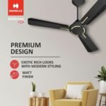 Havells 1200MM Ceiling Fan | Premium Matt Finish, Decorative Fan, Elegant Looks, High Air Delivery, Energy Saving, 100% Pure Copper Motor| 2 Year Warranty|(MIDNIGHT) - Image 3