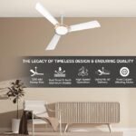 Polycab Superb Neo Star Rated, 1200mm Ceiling Fan For Home | High Speed & Air Delivery | Saves Up To 33% Electricity, 100% Copper, Rust-Proof Blades, 52 Watt | 2-yr Warranty【White Bronze Gold】 - Image 4