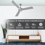 Polycab Superb Neo Star Rated, 1200mm Ceiling Fan For Home | High Speed & Air Delivery | Saves Up To 33% Electricity, 100% Copper, Rust-Proof Blades, 52 Watt, 2 years warranty【Cool Grey Silver】 - Image 4