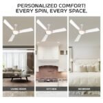 Polycab Superb Neo Star Rated, 1200mm Ceiling Fan For Home | High Speed & Air Delivery | Saves Up To 33% Electricity, 100% Copper, Rust-Proof Blades, 52 Watt | 2-yr Warranty【White Bronze Gold】 - Image 5