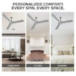 Polycab Superb Neo Star Rated, 1200mm Ceiling Fan For Home | High Speed & Air Delivery | Saves Up To 33% Electricity, 100% Copper, Rust-Proof Blades, 52 Watt, 2 years warranty【Cool Grey Silver】 - Image 5