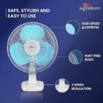 RR Signature Centaur 400 MM Table Fan For Home & Office|90 Degree Silent Oscillation | High Air Delivery | 3 Speed Setting | 2 Year Warranty 【White-Blue】 - Image 4
