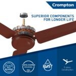Crompton HS Plus 1200 mm (48 inch) High Speed Energy Efficient 53W Ceiling Fan (Brown) 3+3 Year Warranty - Image 4