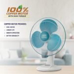 USHA Maxx Air Ultra Table Fan | 400MM Sweep Size | 1350_RPM | Aerodynamic Blade Design for High Air Delivery | Corrosion Protection with Plastic Blades | 3 Speed Settings | Light Blue - Image 3