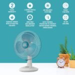 USHA Maxx Air Ultra Table Fan | 400MM Sweep Size | 1350_RPM | Aerodynamic Blade Design for High Air Delivery | Corrosion Protection with Plastic Blades | 3 Speed Settings | Light Blue - Image 2