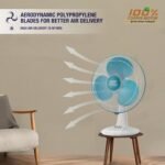 USHA Maxx Air Ultra Table Fan | 400MM Sweep Size | 1350_RPM | Aerodynamic Blade Design for High Air Delivery | Corrosion Protection with Plastic Blades | 3 Speed Settings | Light Blue - Image 5